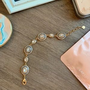 Blue and gold costume jewelry bracelet